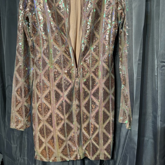Sequin mini dress. - Picture 3 of 5